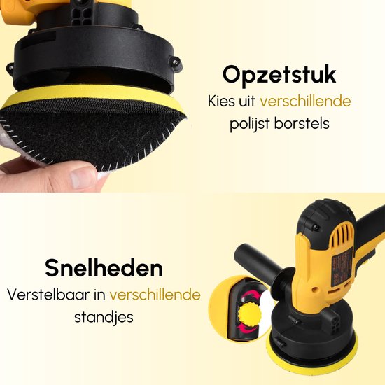 Polijstmachine - Poetsmachine Auto - 6 Polijstschijven - 1400W Krachtig - Polier - Met Ebook
