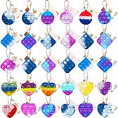 sleutelhanger 30 Stuks Mini Siliconen Sleutelhanger Speelgoed Mini rubberen sleutelhanger Sleutelhanger, Squeeze Bubble Sleutelhanger Hand Speelgoed voor Kinderen Volwassenen Autisme，Veel plezier voor feesttassen. kerst decoratie