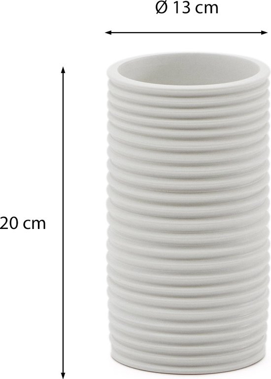 Kave Home - Vase Sibone en céramique blanche 13 cm