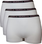 Vanilla - Dames boxershort, Ondergoed dames, Lingerie - 3 stuks - Egyptisch katoen - Wit - M