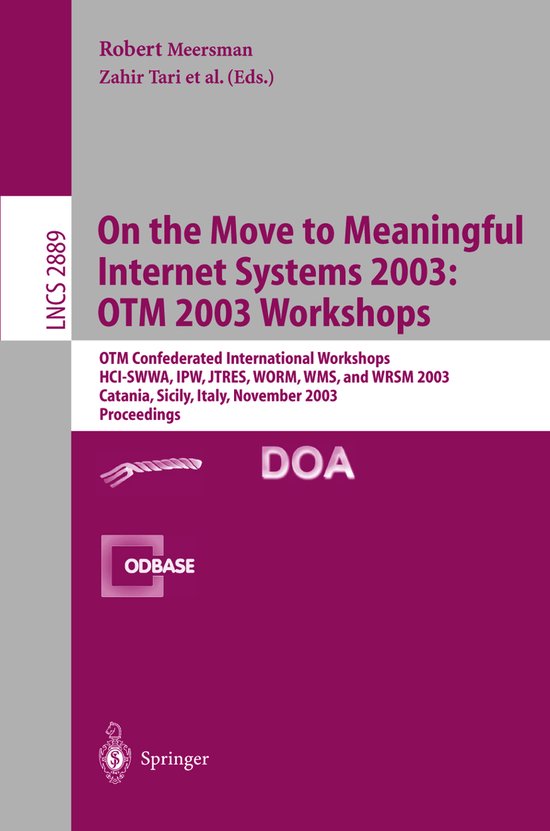 Lecture Notes in Computer Science2889- On The Move to Meanin ... - cover