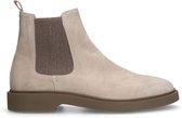 Manfield - Heren - Beige suède chelsea boots - Maat 41