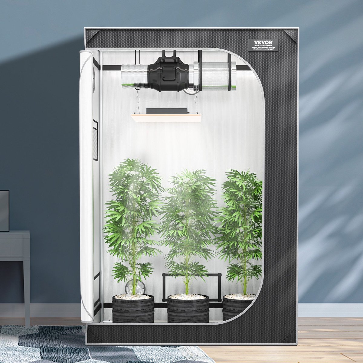 Jiubiaz Grow Zelt, Grow Tent 120x60x180cm Growschrank für