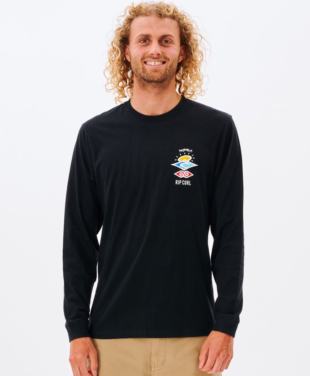 Search Icon L/S Tee Zwart