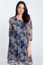 Cassis Korte jurk in visnet met bloemenmotief en lurex