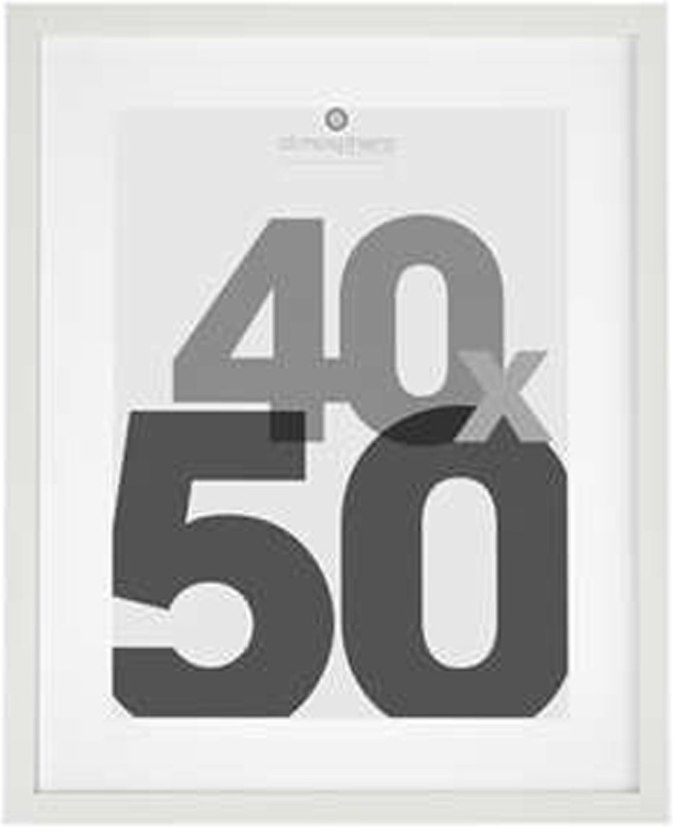 Fotolijst Wit Glas - 40 X 50 CM - Wissellijst met passe partout - Glazen Posterlijst
