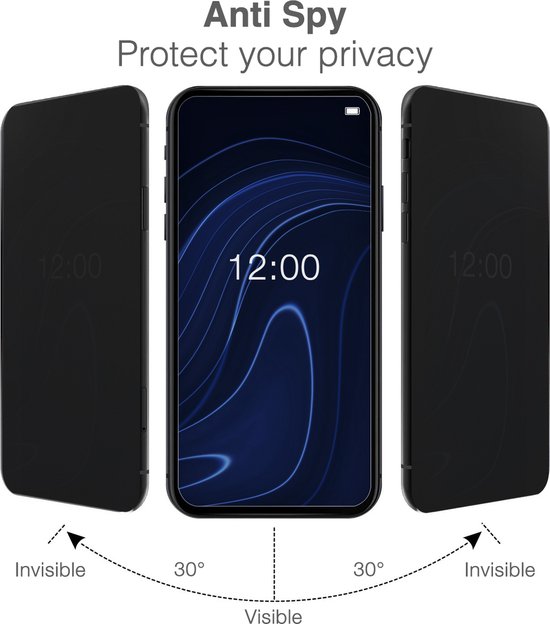Protecteur d'écran en verre de confidentialité Mobilize - Cadre noir - pour Apple iPhone 13 Pro Max/14 Plus