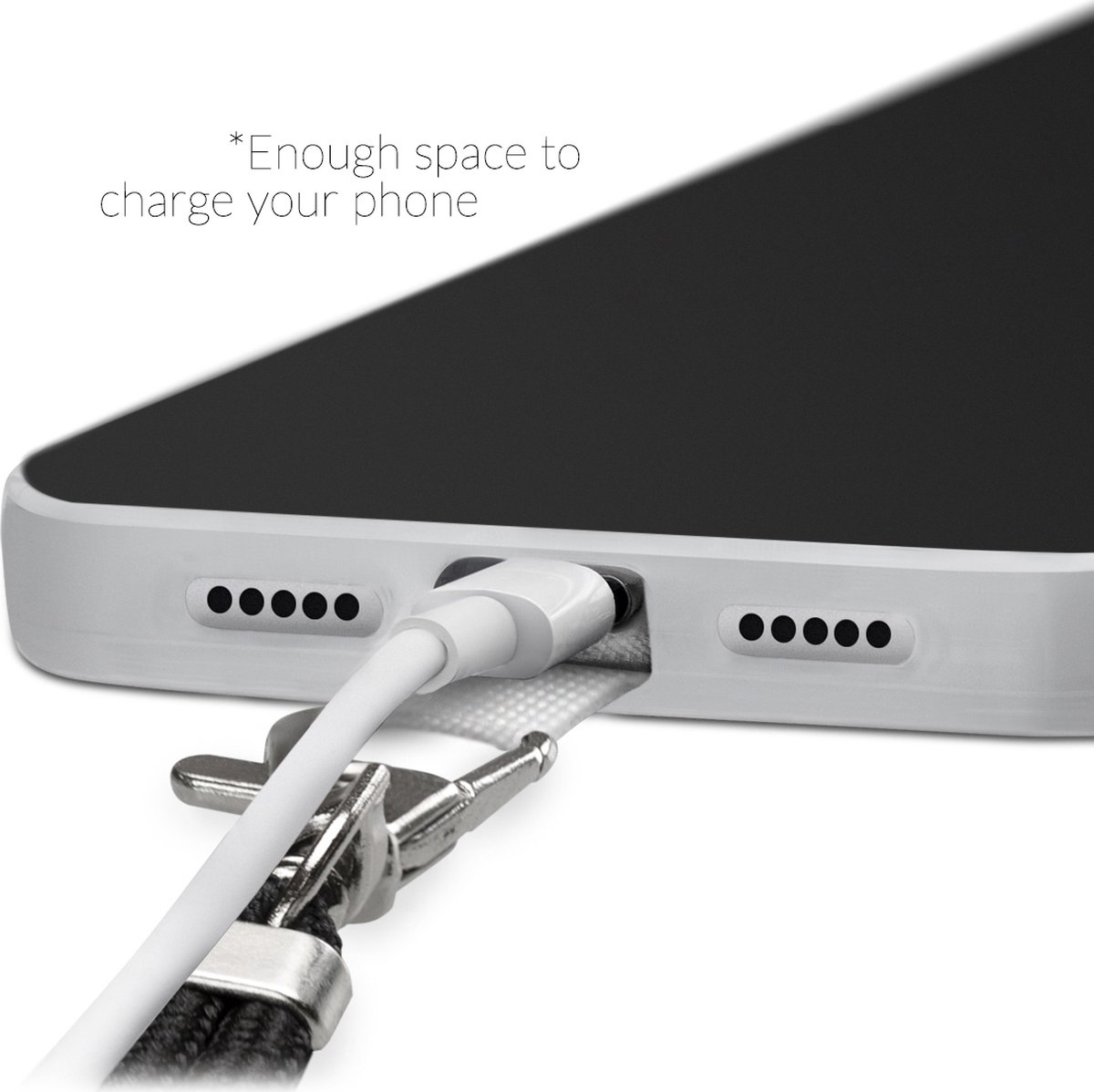 My Style Nylon Universeel Telefoonkoord Verstelbaar - Grijs