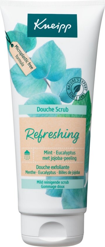 Kneipp Refreshing - Douche scrub - Body scrub - Frisse geur van Mint en Cucalyptus - Voor alle huidtypen - Vegan - 1 st - 200 ml - Kneipp
