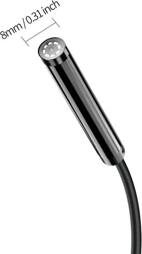 Endoscope - Caméra d'inspection USB - Outillage d'inspection - Tête 8 mm - HD flexible - Câble 5M - waterproof - Siècle des Lumières 8 LED - adapté pour iPhone