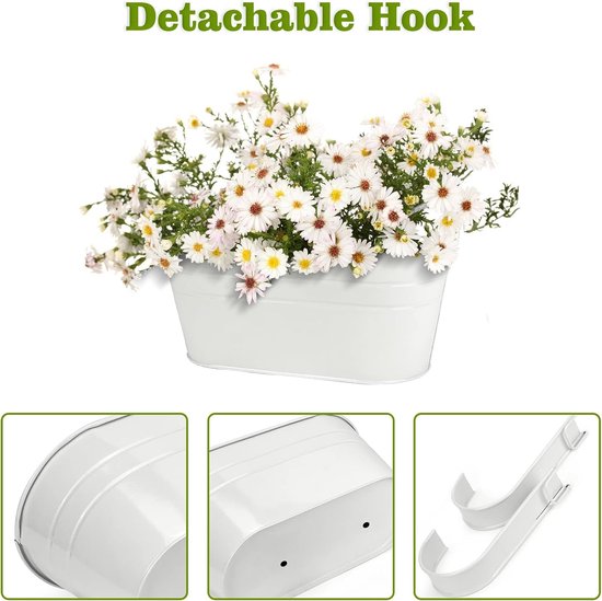 Pots de fleurs suspendus pour balcons - ® - 3X - Multicolore - Métal