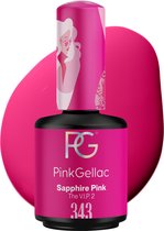 Pink Gellac 343 Sapphire Pink Gellak Nagellak 15ml - Glanzend Roze Gel Lak - Gelnagels Producten - Gel Nails
