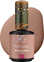 Pink Gellac 318 Savanna Beige Gel Lak 15ml - Gellak Nagellak - Beige Gelnagels Producten - Glanzende Gel Nails