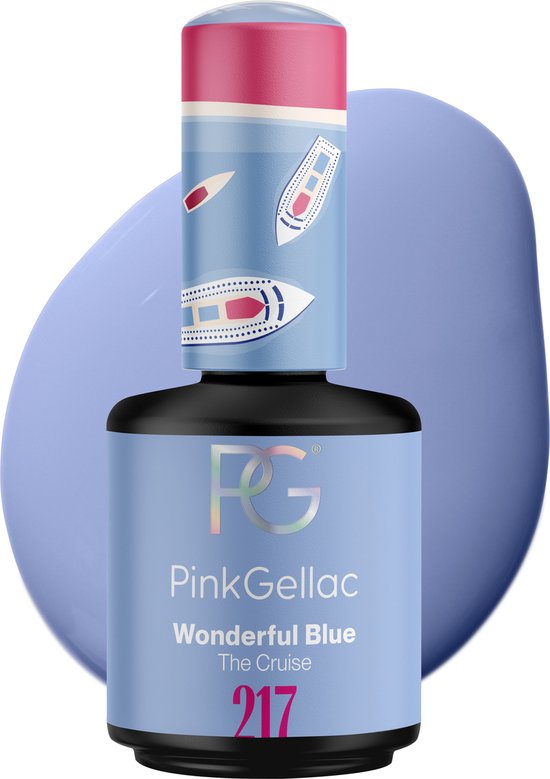Pink Gellac 217 Wonderful Blue Gel Lak 15ml - Glanzende Blauwe Gellak Nagellak - Gelnagels Producten - Gel Nails