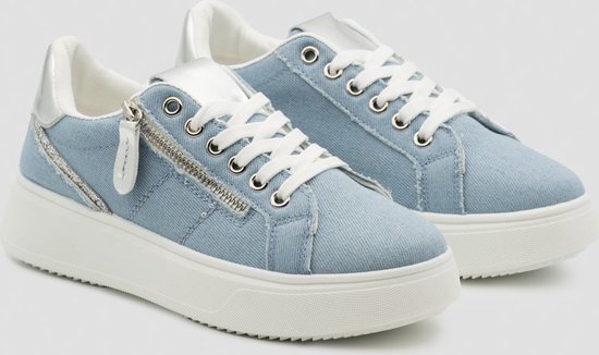 Dames Sneakers - Stof - Blauw - Maat 36