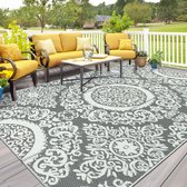 Luxiba - Gebloemd outdoor tapijt voor terras, 120 x 180 cm, waterdicht kunststof rietje, tapijt, gerecyclede omkeerbare matten, draagbare picknickdeken, RV tapijt voor achtertuin, barbecue, balkon,