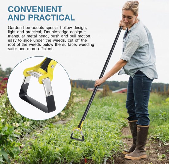 Tuinschoffel Tuingereedschap Onkruidrij Tuingereedschap Metaal voor het wieden/losmaken van grond Tuinieren (79 cm - 153 cm) van Tuinschoffel. — afbeelding 4