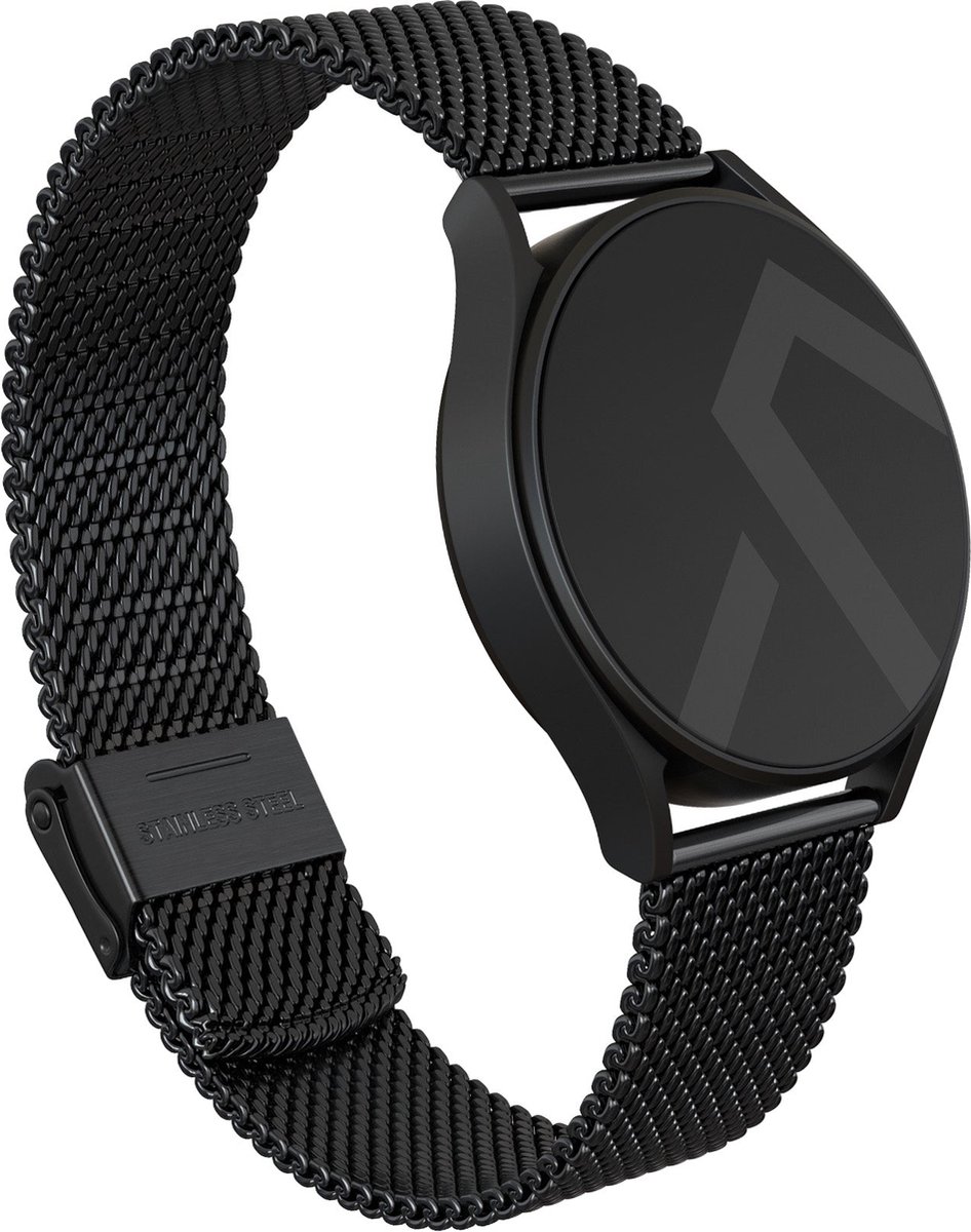 BURGA Premium Universele Watch Bandje - Mesh Elegance voor Samsung Galaxy-Garmini-Xiaomi-Huawei - Zwart - 20mm
