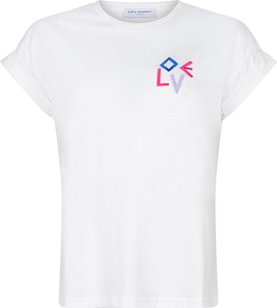 Lofty Manner T-shirt Tee Alivia Pc10 100 White Dames Maat - S