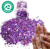 Chunky Glitters (Paars) [Volume 8g - Festival Glitter Outfit Nagel Decoratie Versiering - Manicure Kunstnagels Nepnagels Acryl Nagels - Kinderen Volwassenen Dames Glitters]