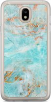 Casimoda® hoesje - Geschikt voor Samsung J3 2017 - Turquoise Marmer - Backcover - - Multi