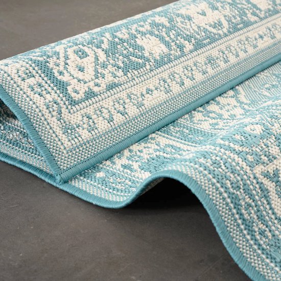 Vintage buitenkleed - Flip Agnes turquoise 160x220 cm