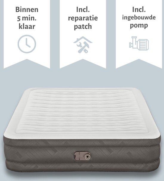 Bestway luchtbed - 2-Persoons - 152 x 203 x 36 cm - Bruin - Inclusief pomp - Hoeslaken en Reparatieset van Bestway — afbeelding 5