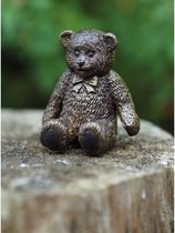 Beeld brons - Tuinbeeld - Knuffelbeer - Bronzartes - 8 cm hoog