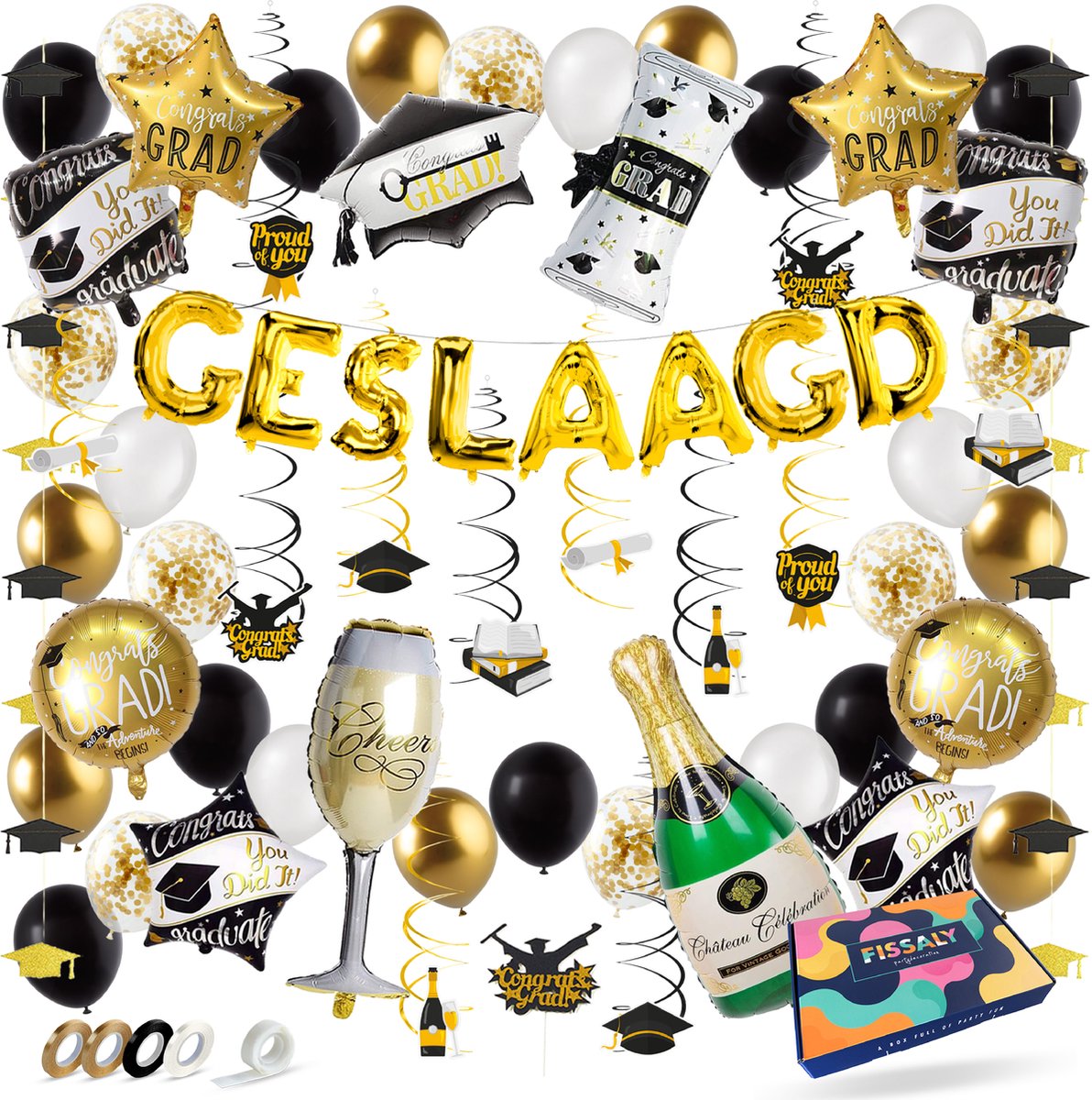 Fissaly Geslaagd Versiering Feestpakket