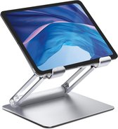 Multi-Angle Adjustable Tablet Stand for Desk - Foldable & Portable - Ergonomic Design - Compatible with 7 to 13.3 inch Tablets - Silver tablet holder for bed