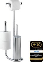 Porte-rouleau de papier toilette avec porte-rouleau de rechange - WC-Boy Universalo brosse de toilette avec support