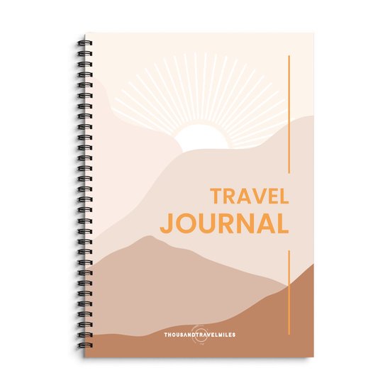 Travel journal – Oranje – Journal – Reisdagboek – Notebook – Reisdagboek volwassenen – Planner – Vakantieboek – Reisboek