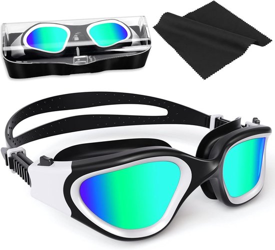 Lunettes De Natation Anti-Buée Anti-Fuite Adultes - Protection UV 180° Bleu