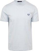 Fred Perry - Ringer T-Shirt Lichtblauw - Heren - Maat L - Slim-fit