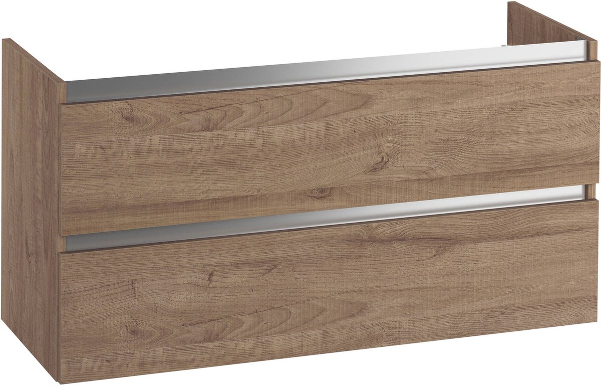 Saqu Gaia Wastafel Onderkast 120x45x60 cm Toffee Badkamerkast Wastafelmeubel zonder Uitsparing
