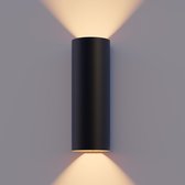 Calex Applique murale LED Florence - Ovale - LED Haut et Bas - Angle de rayonnement réglable - 8W - Éclairage de jardin - Design moderne - Lumière blanche chaude - Pour intérieur et extérieur