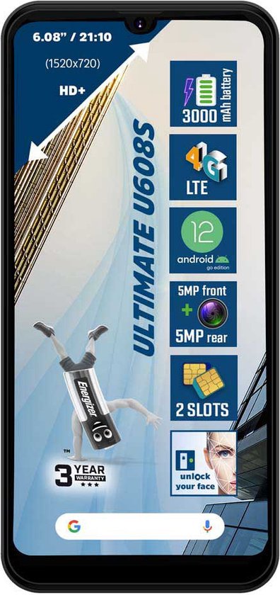 ENERGIZER U608S 4G | 32 GB Dual-Sim Zwart kopen