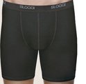 Zwarte Sloggi boxershort met grijze elastische tailleband met logo.