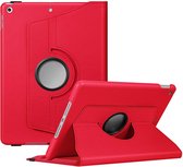 Hoes Geschikt voor iPad 2021 / 2020 / 2019 (9e/8e/7e Generatie / 10.2 inch) - 360 Graden Draaibare Bookcase - Rood