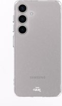 xoxo Wildhearts siliconen glitter hoesje - Sparkle Away Transparent - Siliconen hoesje geschikt voor Samsung Galaxy S24 - Shockproof case met glitters - Glitter hoesje Transparant
