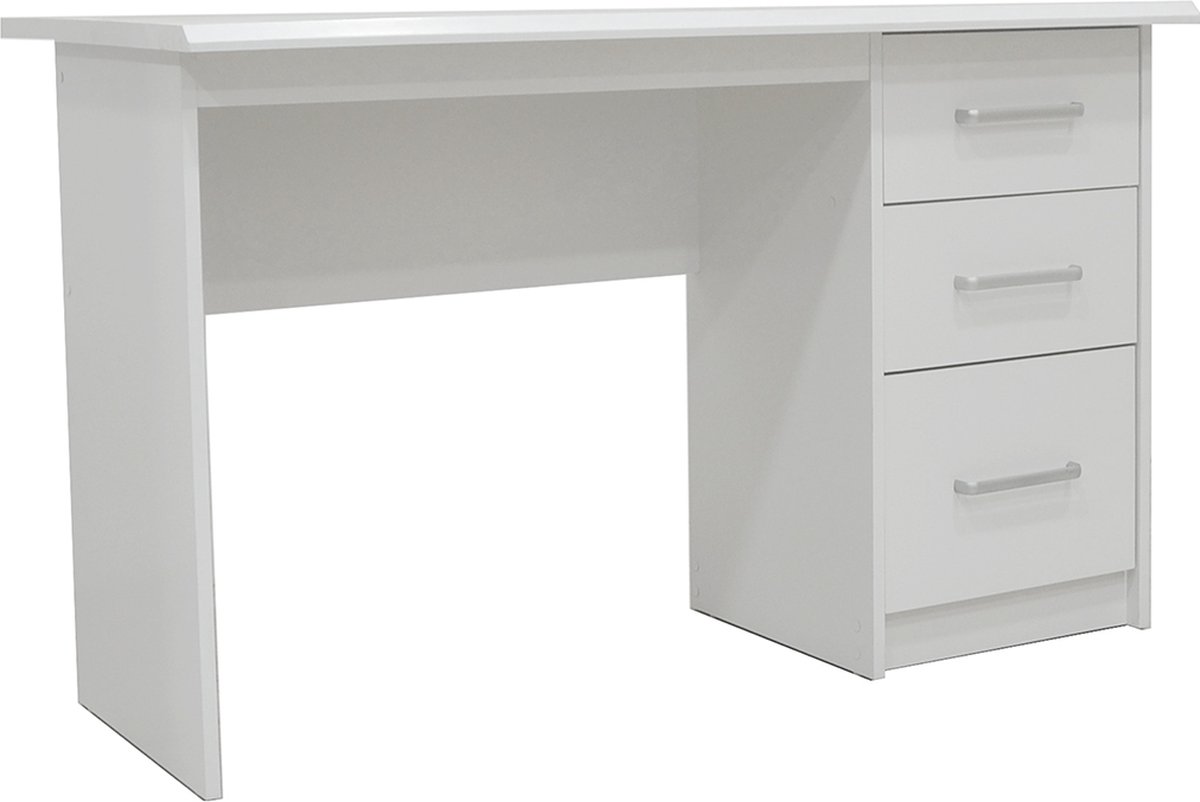 Interiax Bureau Jaxx - Wit, 3 Schuiven, MDF