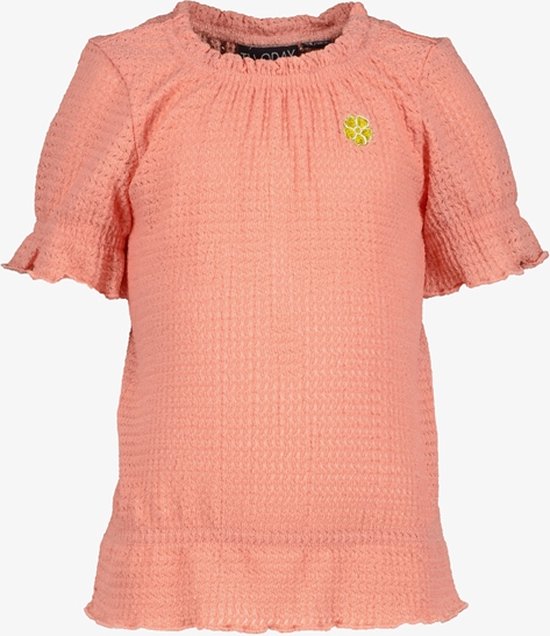 TwoDay lang meisjes T-shirt koraal roze - Maat 98/104