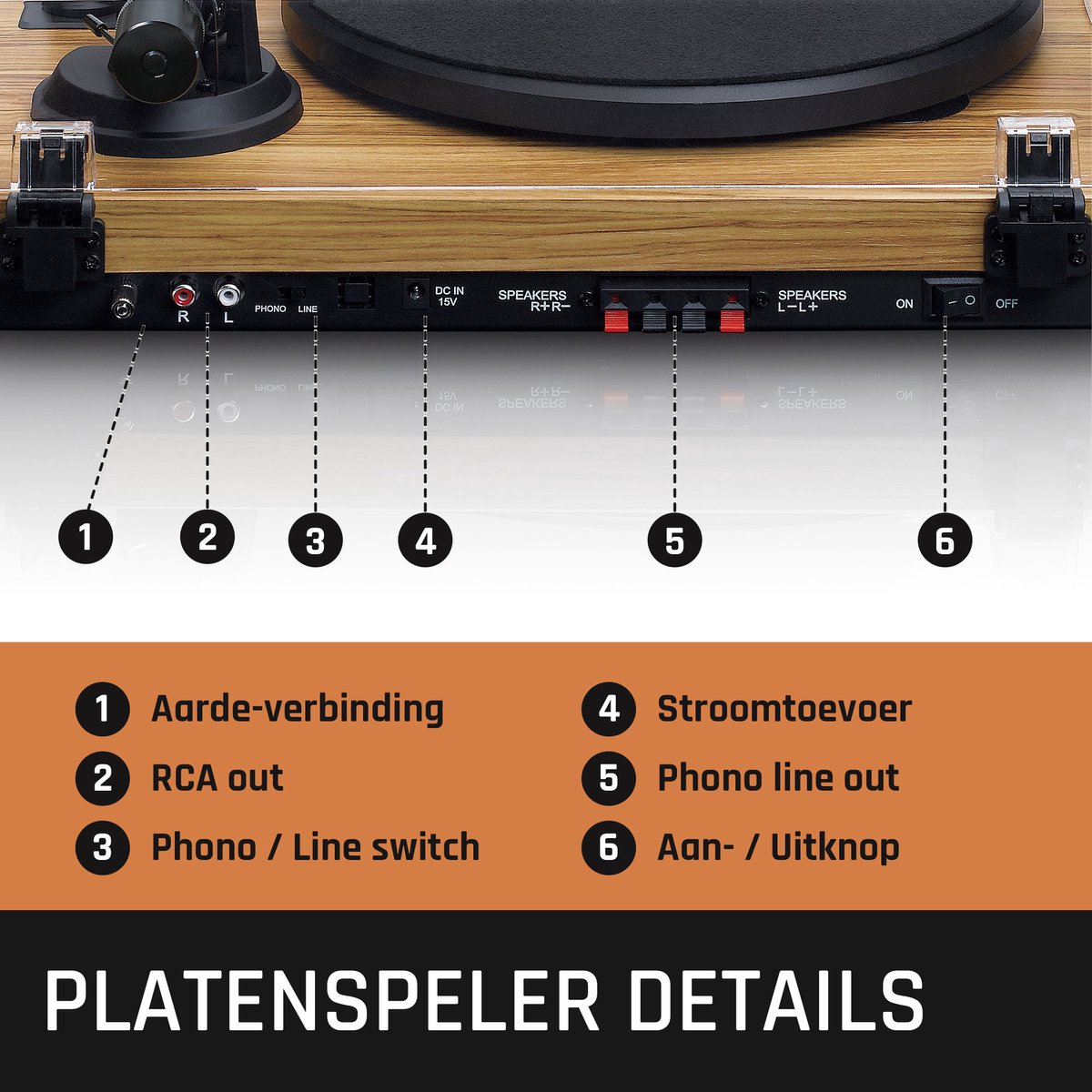 Lenco LS-500OK + TTA-6IN1 Luxe LP Schoonmaakset - Platenspeler met Bluetooth en 2 Speakers - Hout