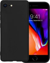 Hoes Geschikt voor iPhone 8 Hoesje Cover Siliconen Back Case Hoes - Zwart