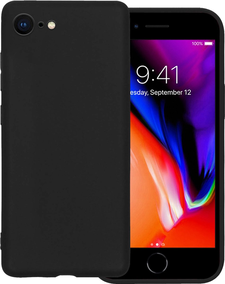 Hoesje - Geschikt voor Apple iPhone 8 - Sterk & Shockproof - Hoes Cover - Siliconen Case - Zwart