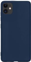 Hoesje Geschikt voor iPhone 12 Mini Hoesje Siliconen Cover Case - Hoes Geschikt voor iPhone 12 Mini Hoes Back Case - Donkerblauw