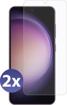 Screenprotector Geschikt voor Samsung S23 Tempered glas full cover volledige beschermglas galaxy - 2 stuks