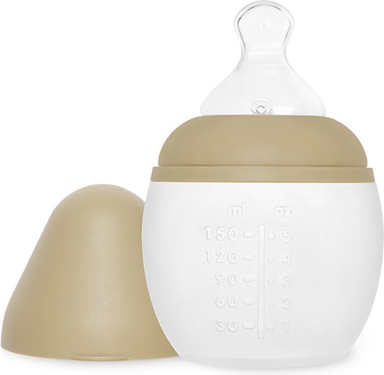 Babyflesje - Bib rond babyfles - 150ml / bruin