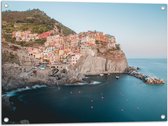 Tuinposter – Huisjes aan de Kust in Cinque Terre, Italië - 80x60 cm Foto op Tuinposter (wanddecoratie voor buiten en binnen)