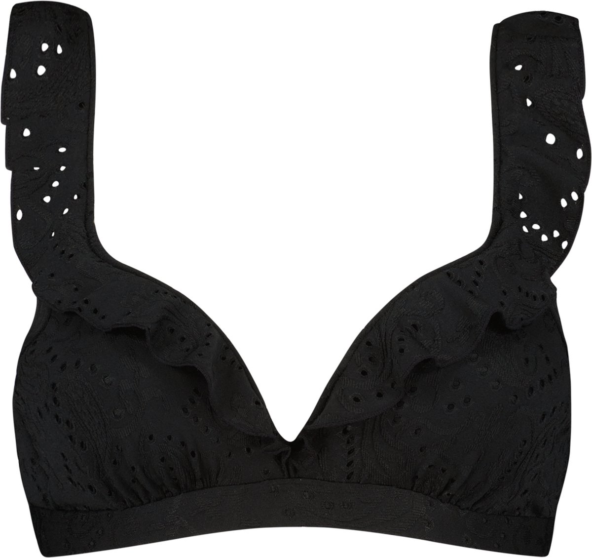 Beachlife Black Embroidery Dames Bikinitopje - Maat C38